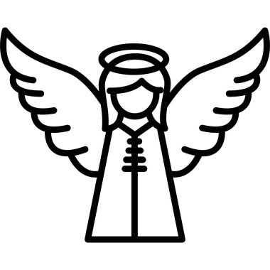 Melek simgesi vektör çizimi tasarımı