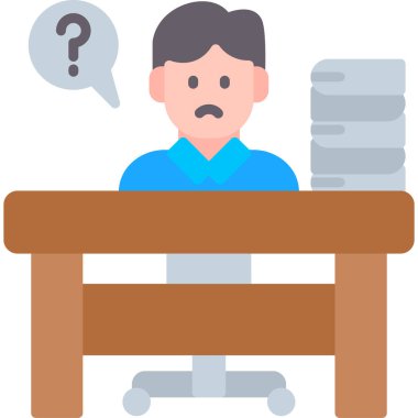 ofis çalışanı, düz tasarım simgesi