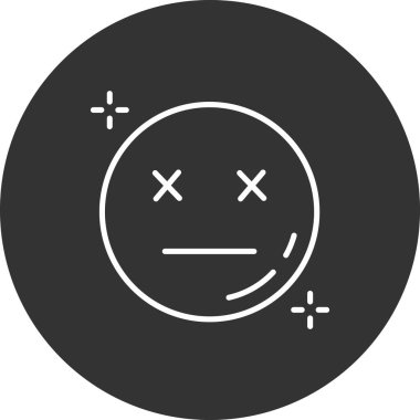 Basit bir şekilde izole edilmiş vektör illüstrasyonunda üzgün yüz simgesi