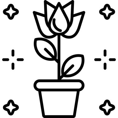 bitki simgesi, basit vektör illüstrasyonu