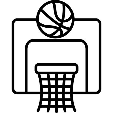 Basketbol ikonu taslak vektörü. Basketbol takımı. Basketbol takımı