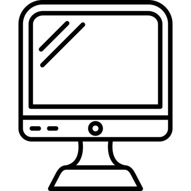 Bilgisayar monitörü simgesi. beyaz arkaplanda izole edilmiş web tasarımı için bilgisayar ekran ikonu