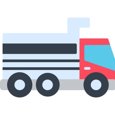 kamyon düz simgesi, ulaşım vektör illüstrasyonu