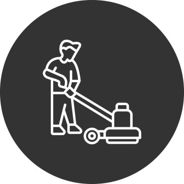 çim biçme simgesi vektör çizimi