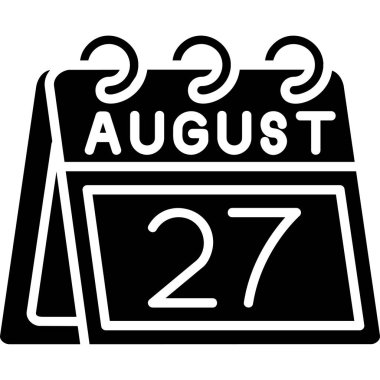 Ağustos 25 glyph simge tasarımı