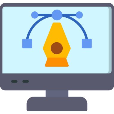 Monitör. Web simgesi basit illüstrasyon