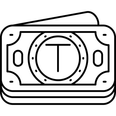 Nakit para ikonu ana hat vektörü. Cüzdan. Para nakit