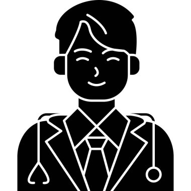avatar doktor erkek simgesi katı stil