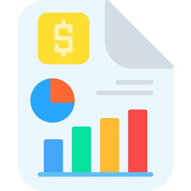 iş analizleri düz simge, vektör illüstrasyonu