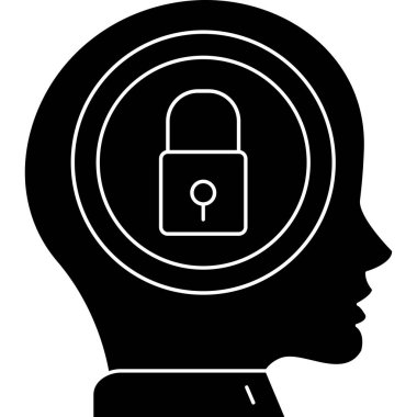 Beyin zihin simgesi dış hatlar biçiminde