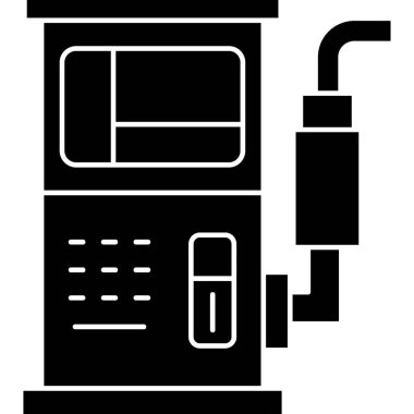 Bir benzin istasyonunun vektör illüstrasyonu