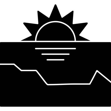 Güneş ikonu. Ağ için güneş simgesinin basit vektör illüstrasyonu