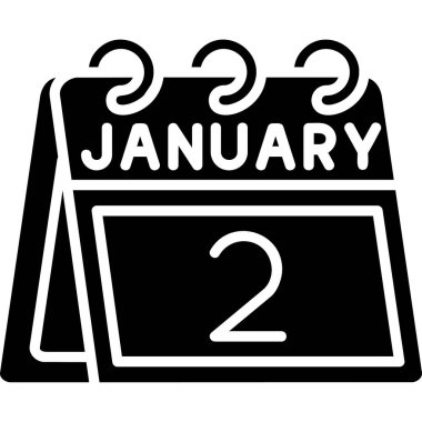 Ocak takvimi simgesi, düz biçim