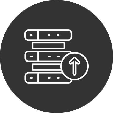 Veritabanı simge vektör web ve mobil uygulaması tasarımı, veritabanı logo kavramı için izole üzerinde beyaz arka plan