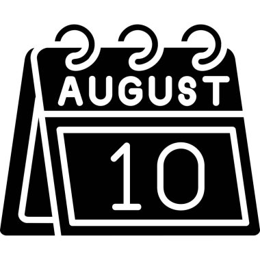 10 Ağustos takviminde tarih ve takvimle tek gün simgesi