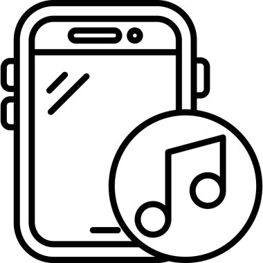 akıllı telefon müzik çalıcı simgesi ana hatlar biçiminde