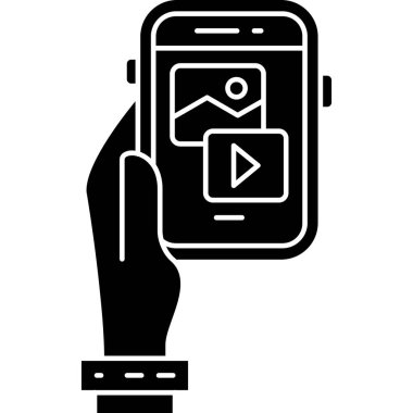 Akıllı telefon ve akıllı telefon ikonu. vektör illüstrasyonu