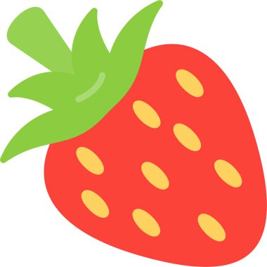 Çilek simgesi, illüstrasyon, beyaz arkaplan üzerindeki vektör