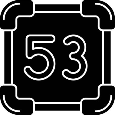 Yumuşak mavi arkaplanda izole edilmiş modaya uygun ana hat biçimindeki 5-6 simgesi