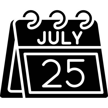 Takvim Glyph Vektör Simgesi Tasarımı