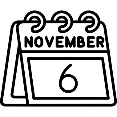 Kasım simgesinin numarasına sahip takvim