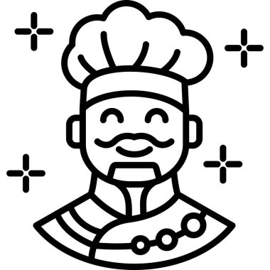 Şef adam simgesi, vektör illüstrasyonu