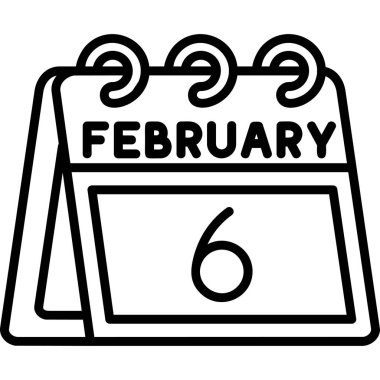 Şubat takvim simgesi, vektör illüstrasyonu