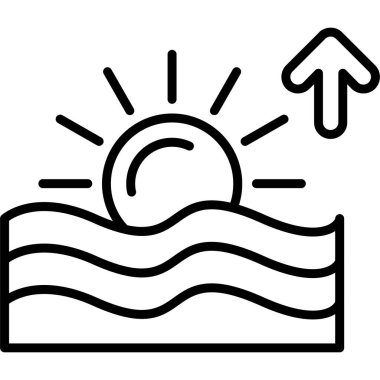 Güneş ikonu, yaz günü ilgili vektör çizimi