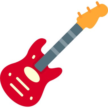 Elektro gitar, illüstrasyon, vektör, beyaz arkaplan.