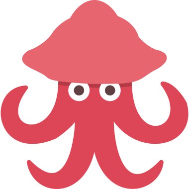 Kırmızı ahtapot çizgi filminin vektör çizimi