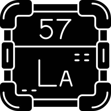 Lantanum simgesi vektör çizimi tasarımı