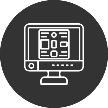 bilgisayar izleyici vektör simgesi