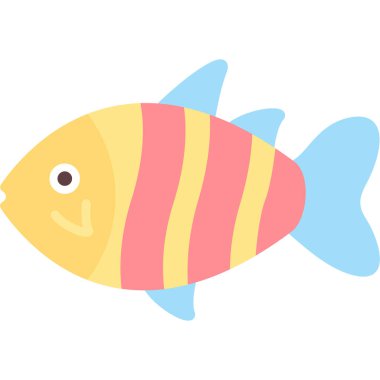 balık yassı simgesi, vektör illüstrasyonu