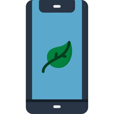 Yaprak simgesi olan akıllı telefon
