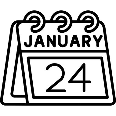 25 Ocak tarih simgesi, bir takvim simgesi