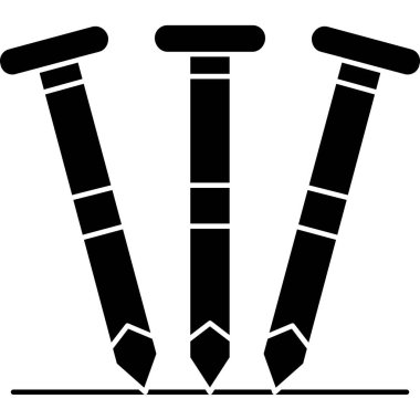 Bir kalem kümesinin vektör illüstrasyonu