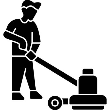 Temizleyici adam çalışma simgesi