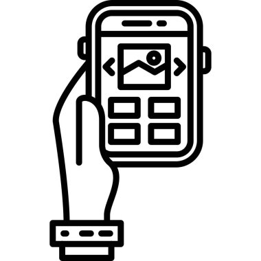 Akıllı saat simgesi. Akıllı saat simgesinin vektör çizimi