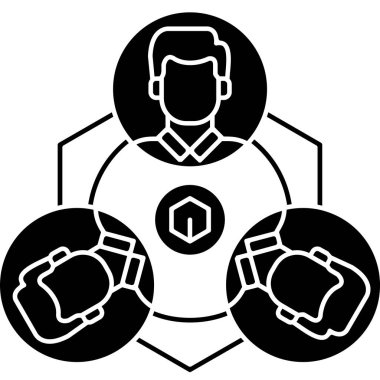 Bir grup insanın vektör çizimi