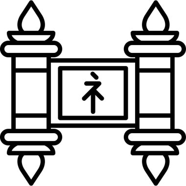 Mimari yapı şehir simgesi taslak biçiminde