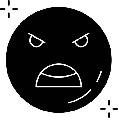 Kızgın ifadesi olan bir yüzün vektör çizimi