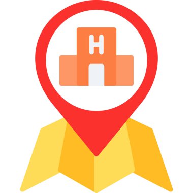 Hastane konumu simgesi rozet biçiminde