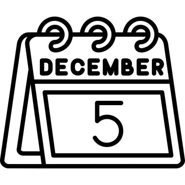 Aralık takvimi simgesi, takvim tasarımının satır biçimi