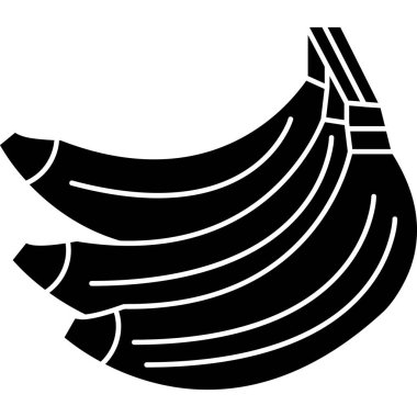 Arka planda izole edilmiş basit bir muz simgesi.