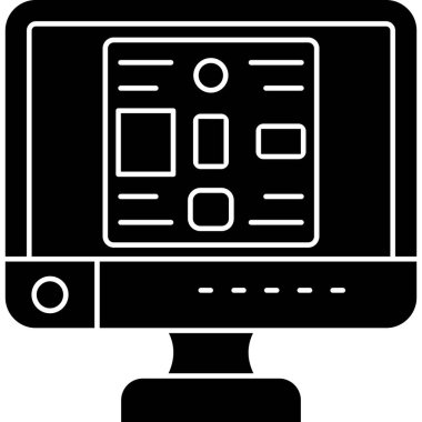 bilgisayar izleme simgesi, vektör illüstrasyonu