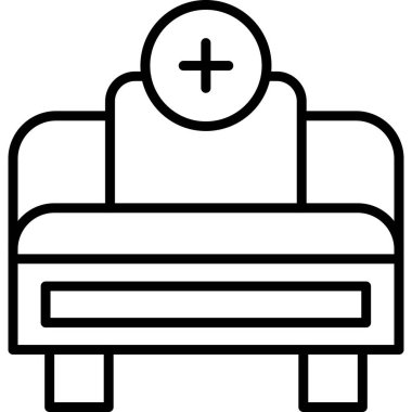 Hastane yatak ikonu, taslak biçimi