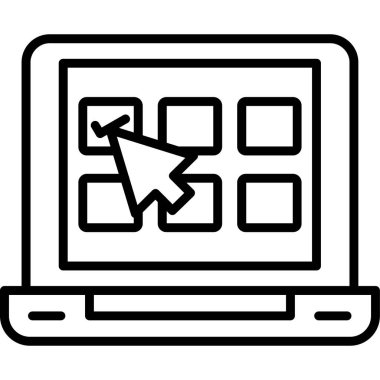 Dizüstü bilgisayar simgesi vektör çizimi