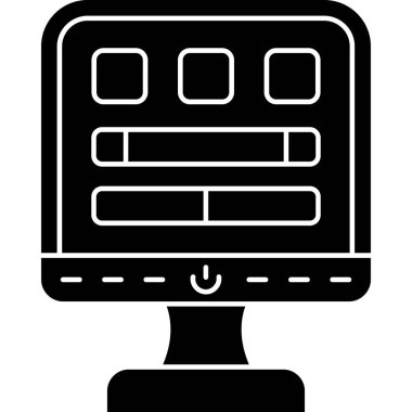 bilgisayar ekranı izleyici simgesi ana hat biçiminde