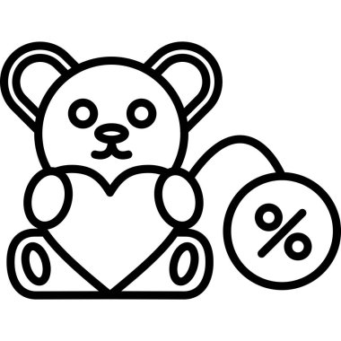 Ayı kalbi oyuncak simgesi, taslak biçimi