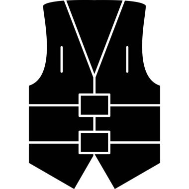 yelek simgesi, basit siyah stil